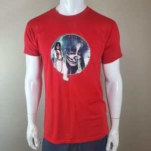 Rare Vintage KISS Peter Kriss Aucoin 1979 Solo Glitter T Shirt Red USA Size M